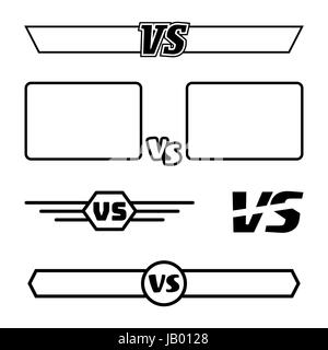 Im Vergleich zu Vektor Symbolsatz. VS Briefe und Bilder. Isolated On White Background. Wettbewerb-Konzept. Stock Vektor