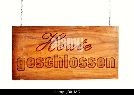 Geschlossen-Altes Holzschild Hängt Kette Stockfoto