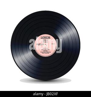 Vinyl-Scheibe mit glänzenden Grooves. Alte Retro Records. Isolierte Vektor Stock Vektor