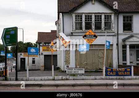 London, UK. 8. Juni 2016. Allgemeine Wahl Signage, Richmond, London. Bildnachweis: Expo Foto/Alamy Live-Nachrichten Stockfoto