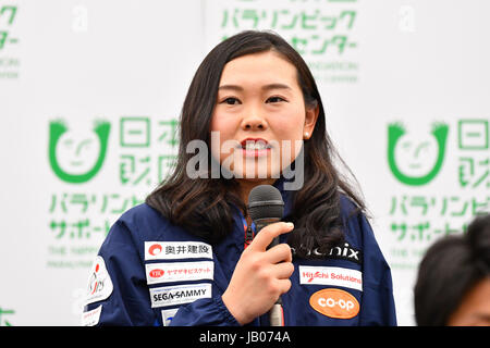 Tokio, Japan. 8. Juni 2017. Yurika Abe Ski: Japan-Para-Ski-Verband betreut eine Pressekonferenz in Tokio, Japan. Bildnachweis: AFLO/Alamy Live-Nachrichten Stockfoto