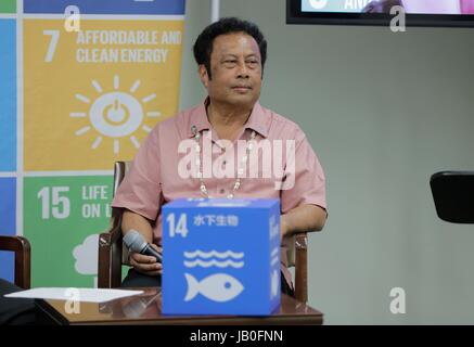 Vereinten Nationen, New York, USA, spricht 8. Juni 2017 - Tommy Remengesau Esang Jr., Präsident der Republik Palau, während einer Podiumsdiskussion bei der SDG Media Zone The Ocean Konferenz heute am Hauptsitz UNO in New York City. Foto: Luiz Rampelotto/EuropaNewswire | weltweite Nutzung Stockfoto