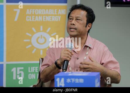 Vereinten Nationen, New York, USA, spricht 8. Juni 2017 - Tommy Remengesau Esang Jr., Präsident der Republik Palau, während einer Podiumsdiskussion bei der SDG Media Zone The Ocean Konferenz heute am Hauptsitz UNO in New York City. Foto: Luiz Rampelotto/EuropaNewswire | weltweite Nutzung Stockfoto