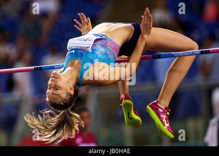 Rom, Italien. 8. Juni 2017. Yuliya Levchenko der Ukraine konkurriert während der Frauen-Hochsprung-Veranstaltung in Roms Golden Gala Pietro Mennea, Teil der IAAF Diamond League Wettbewerb in Rom, Italien, 8. Juni 2017. Yuliya Levchenko belegte den dritten Platz mit 1,94 Meter. Bildnachweis: Jin Yu/Xinhua/Alamy Live-Nachrichten Stockfoto