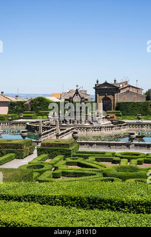 Villa Lante, Bagnaia. Viterbo. Italien. 16. Jahrhundert manieristischen Stil Villa Lante und Gärten, im Auftrag von Kardinal Gianfrancesco Gambara. Stockfoto