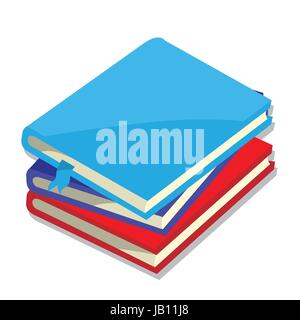Abbildung: geschlossene Bücher auf weißem Hintergrund, Bildung Konzept. isolierte Vektor. Stock Vektor