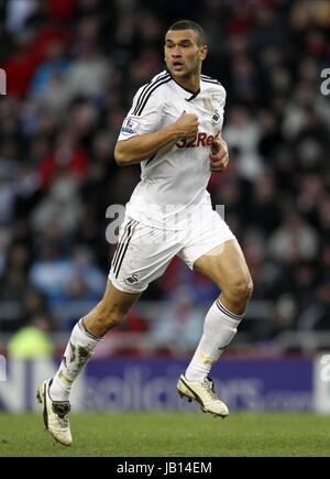 STEVEN CAULKER SWANSEA FC SWANSEA FC Stadion von leichten SUNDERLAND ENGLAND 21. Januar 2012 Stockfoto