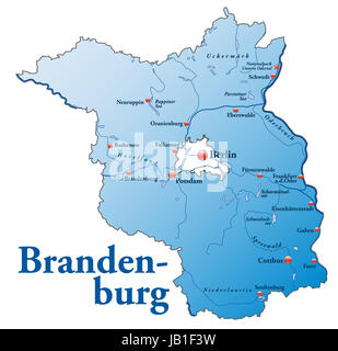 Karte ist modern Gestaltet Und Köhn Alle Wichtigen Topographischen Informationen zu sterben. Städte, Gewässernetz, Höhenzüge Sowie Flugplätze Sind Enthalten.  Bei der Darstellung des Gebietes Wurde Besonders großer Wert Auf die Übersichtlichkeit setzt. Sterben Karte Kann Sofort Eingesetzt Werden Und ist Optimiert Für Den Druck Und Den Einsatz in digitalen Medien. Der Farbmodus ist RGB. Stockfoto