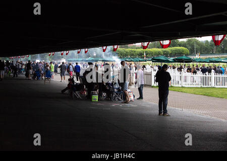 Ein Tag an der Belmont Park Rennbahn Rennen - Elmont New York - eine kurze Reihe von Bilder zeigen ehrliche racing Bilder. Stockfoto