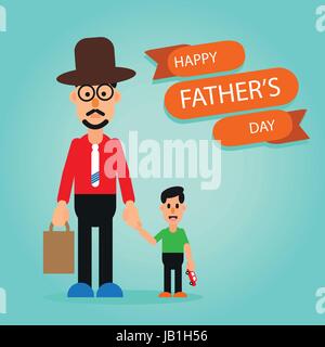 Happy Fathers Day Gruß, Vektor-Illustration. Stock Vektor