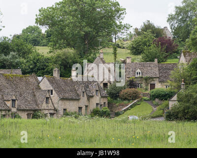 Schöne Ferienhäuser in Arlington Row in Bibury, Gloucestershire, Cotswolds, Vereinigtes Königreich Stockfoto