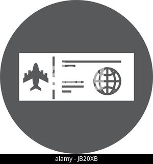 rundes Symbol Flugzeug Ticket cartoon Stock Vektor