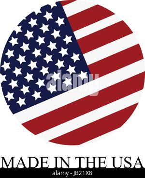 Made in USA auf weißem Hintergrund in Vektor Stock Vektor