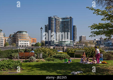 Parkland sinnliche Gärten, Imperial Park Imperial Wharf, London Stockfoto