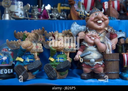 Viking Toys in Souvenir Geschenk-Shop, Gamla Stan - Stadtzentrum, Stockholm, Schweden Stockfoto