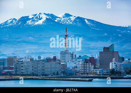 Der Hafen Stadt Aomori, Nord-Japan, Tōhoku-Region. Stockfoto