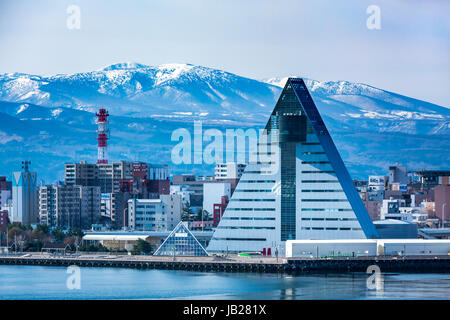 Der Hafen Stadt Aomori, Nord-Japan, Tōhoku-Region. Stockfoto