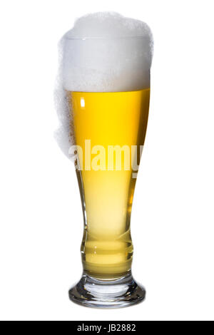 Glas Weißbier Freigestellt Auf Weißem Hintergrund Stockfoto