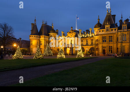 Waddesdon Manor NT Winterlicht Festival 2014.  Licht-Skulpturen sind von Bruce Munro.  November 2014 Stockfoto