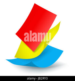Bunte Blätter fallen. Abbildung auf weißem Hintergrund Stockfoto