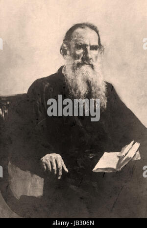 Russische Dichter Lev Nikolayevich Tolstoy (1799-1837). Alte Ansichtskarte. Stockfoto