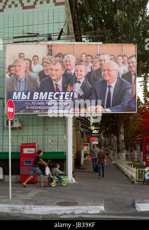 Bender, der Republik Moldau, Poster auf dem Referendum über die Unabhängigkeit Stockfoto