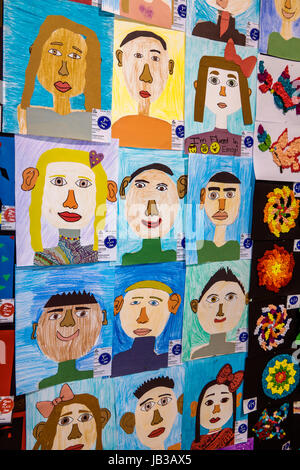 Miami Florida, Tamiami Park, Miami-Dade County Youth Fair & Exposition, County Fair, Kunstwerke, Ausstellungsausstellung Sammlung, Grundschule, Collage, d Stockfoto