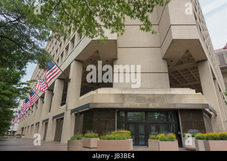 Federal Bureau of Investigation Hauptquartier auf der Pennsylvania Avenue, Washington, DC.  J. Edgar Hoover Building benannt nach dem ersten FBI Direktor. Stockfoto