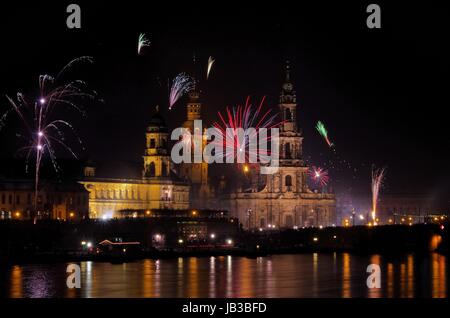 Feuerwerk Dresden - Dresden Feuerwerk 36 Stockfoto