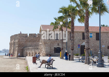 Larnaca-Burg auf Foinikoudes Promenade, Athenon Avenue, Republik Zypern, Larnaca, Larnaca District Stockfoto