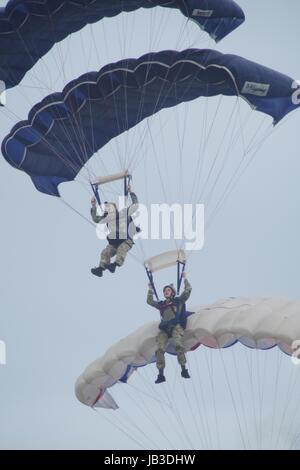 Die Tigres Freefall Fallschirm Display Team, Torbay Airshow 2016. Stockfoto