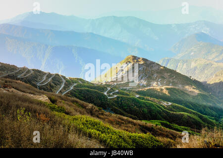 Panoramablick auf der Seidenstraße, Sikkim Stockfoto