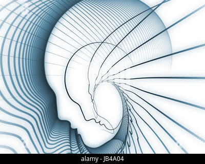 Geometrie der Seele-Serie. Optisch ansprechende Komposition von Profillinien des menschlichen Kopfes als Hintergrund dienen funktioniert auf Bildung, Wissenschaft, Technik und Grafik-design Stockfoto