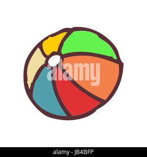 eine Illustration von Hand gezeichnet bunte Kugel auf weißem Hintergrund Stockfoto