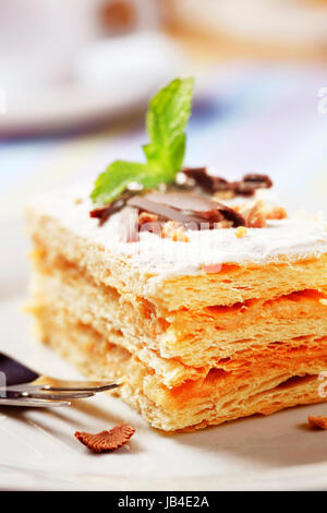 Mille-Feuille Gebäck mit Puderzucker bestäubt Stockfoto