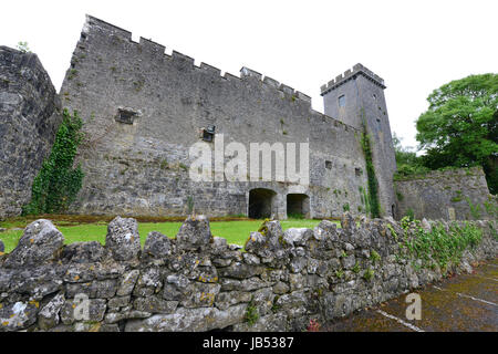 Knappogue Castle in Irland an einem dumpfen Sommertag im Juni. Stockfoto