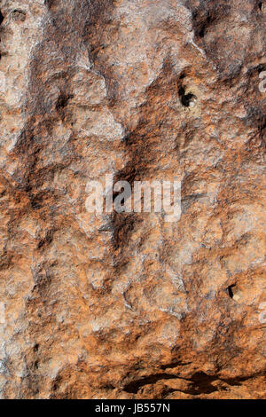 Hoba Meteorit Textur abstrakten Hintergrund - der größte Meteorit gefunden und die massivsten natürlich vorkommenden Stück Eisen bekannt in der Welt, Namibia Stockfoto