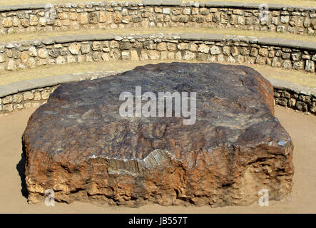Hoba Meteorit - der größte Meteorit gefunden und die massivsten natürlich vorkommenden Stück Eisen bekannt in der Welt, Namibia Stockfoto