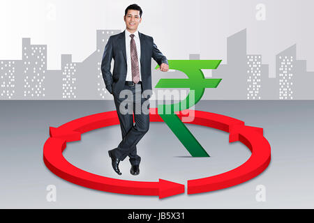 1 indischen Geschäfts Mann Geld Symbol mann Abbildung: Börse Stockfoto
