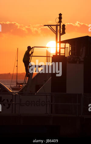 Lymington Fähre, Yarmouth, Isle of Wight zu Yarmouth Stockfoto