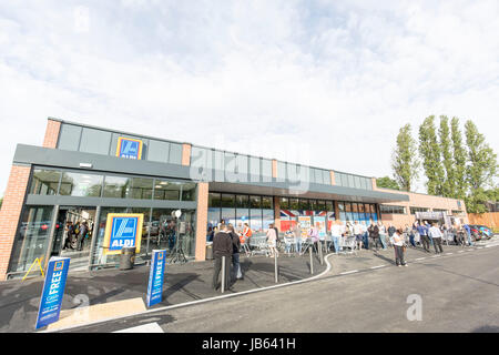 Aldi Supermarkt, Aigburth Stockfoto