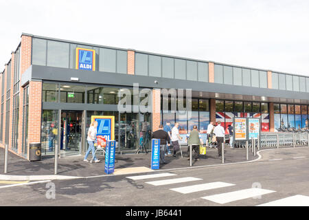 Aldi Supermarkt, Aigburth Stockfoto