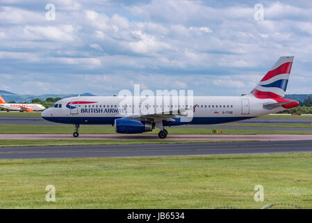 Flugzeug-Flughafen Manchester British Airways Airbus A320 Stockfoto