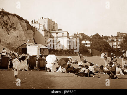 Pierrots am Strand von Broadstairs - 1900 Stockfoto