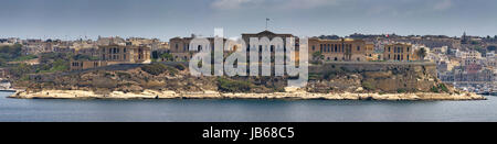 Blick auf Villa Bighi, Valletta, Malta. Stockfoto