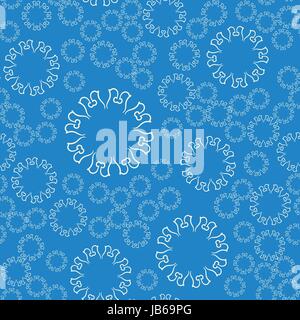 Nahtlose blaue Blume Mandala für Druck auf Textilien, Stoff, Malbücher und abstrakt Stock Vektor