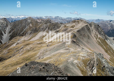 Avalanche Peak, in der Nähe von Arthur's Pass. Ein beliebter Wanderweg auf der Südinsel Neuseelands Stockfoto