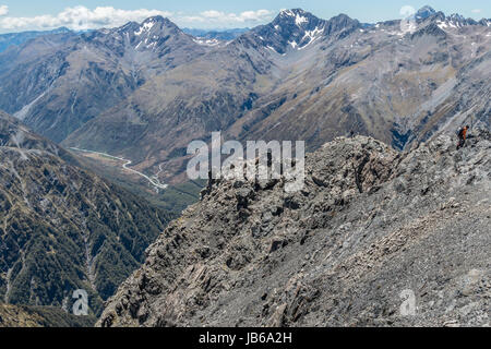 Avalanche Peak, in der Nähe von Arthur's Pass. Ein beliebter Wanderweg auf der Südinsel Neuseelands Stockfoto