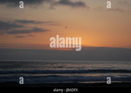 Sonnenuntergang, Silver Strand State Beach, Coronado, Kalifornien Stockfoto