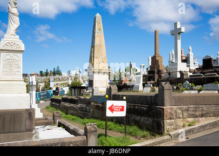 Waverley Friedhof in den östlichen Vororten von Sydney, Australien Stockfoto